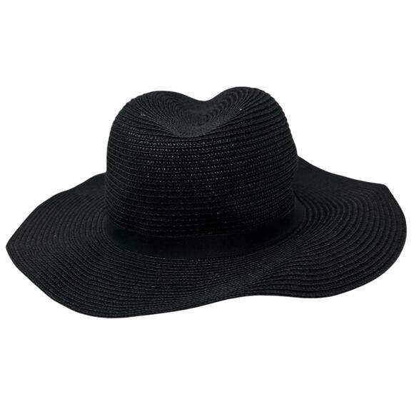 Banana Republic black straw sun hat size 7 - M - Picture 2 of 6